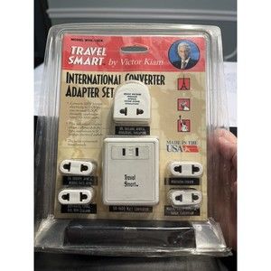 International Converter Adapter Set Travel Smart USA Model WVK-12CK  Victor Kiam